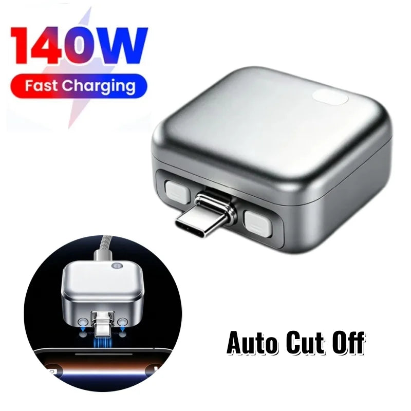140W USB C Auto Disconnect Charger Adapter For Safe Overnight Charging Smart Auto Stop Charging Full Charge Self-Cut