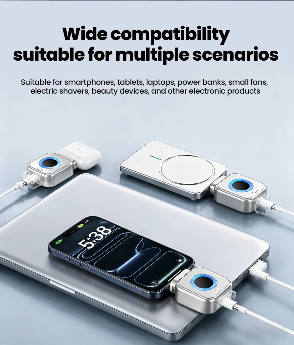 USB C Phone Fully Charged Intelligent Separator Type-C 140W Fast Charging Adapter Phones Full Charge Auto Power Cut Off Charger
