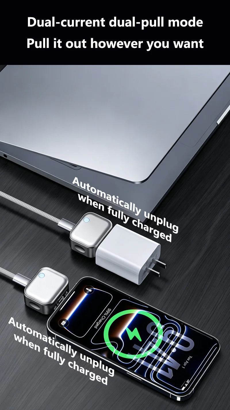 140W USB C Auto Disconnect Charger Adapter For Safe Overnight Charging Smart Auto Stop Charging Full Charge Self-Cut