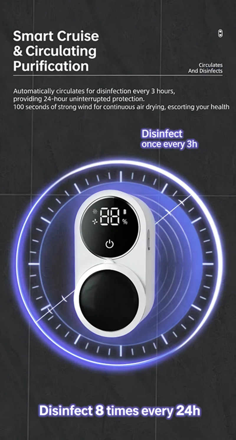 Mini Portable Rechargeable Travel Toothbrush Sterilizer Induction Switch with Charge Display UV Toothbrush Sterilizer Case