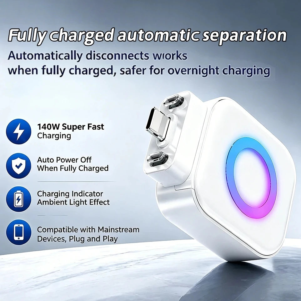 Automatic Cut Off Charging Protector 140W Fast Charging Safety Device Auto Stop Overcharge Protection for USB Charging
