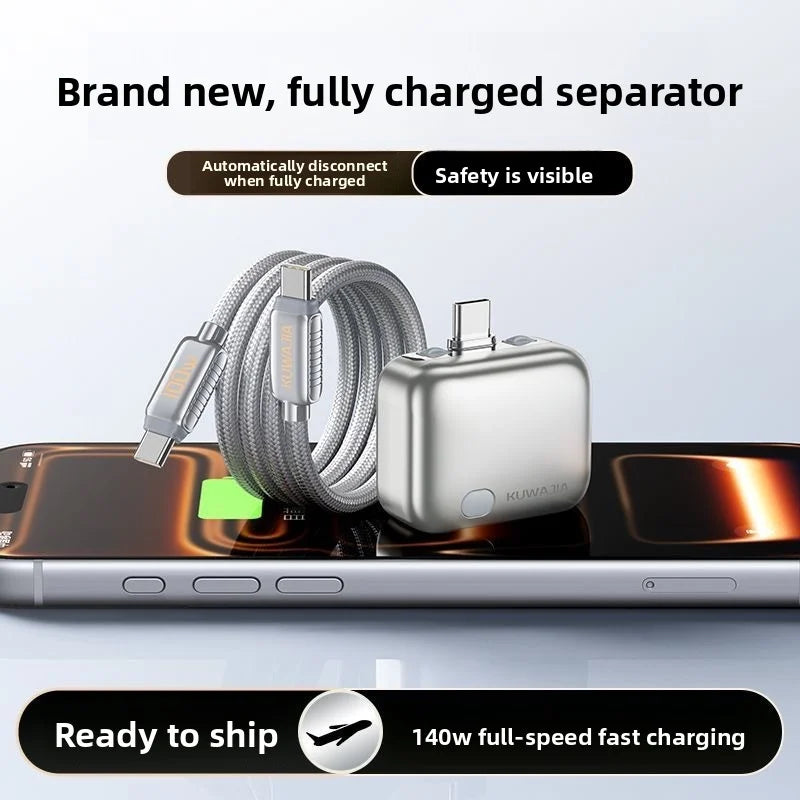 Fully Charged Smart Automatic Separator, Mobile Phone Overcharge Protection, Automatic Power-Off Data Cable, 140W Fast Charging