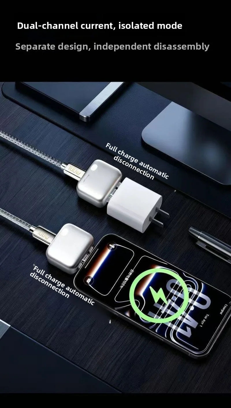 Fully Charged Smart Automatic Separator, Mobile Phone Overcharge Protection, Automatic Power-Off Data Cable, 140W Fast Charging