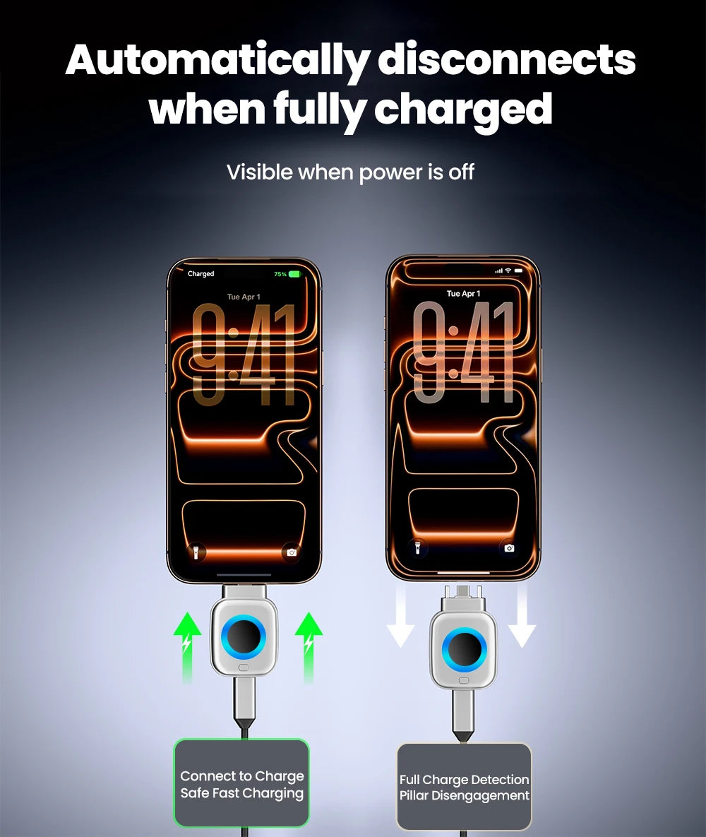 USB C Phone Fully Charged Intelligent Separator Type-C 140W Fast Charging Adapter Phones Full Charge Auto Power Cut Off Charger