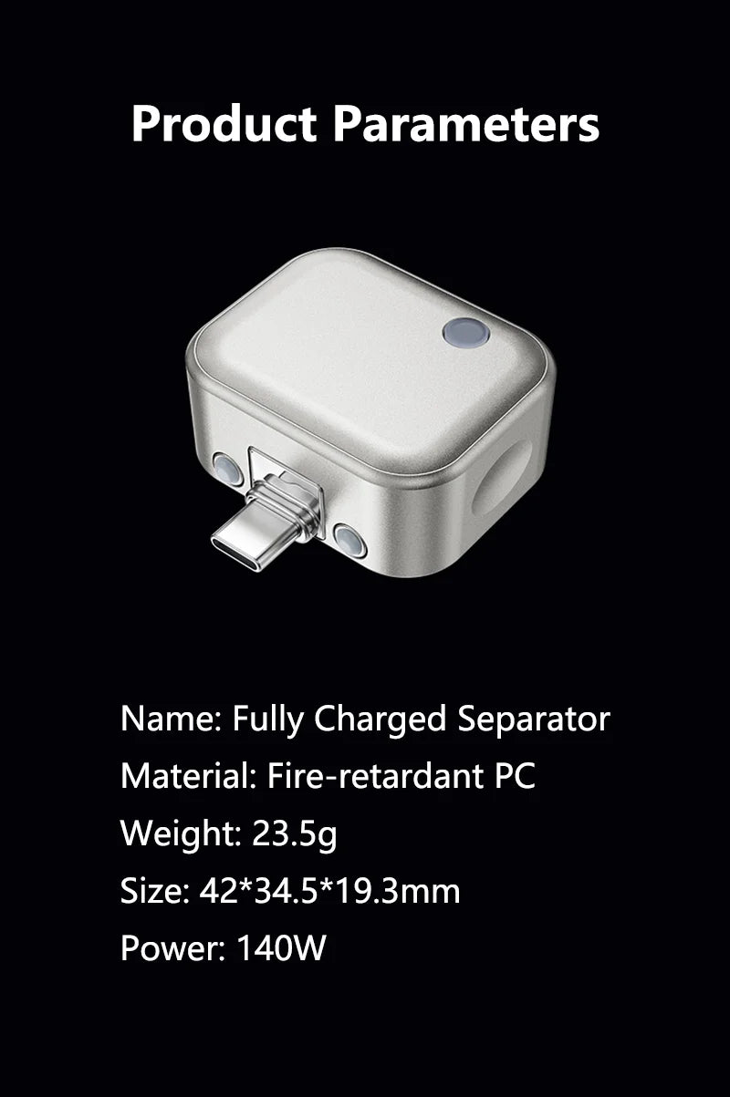 140W USB C Auto Disconnect Charger Adapter For Safe Overnight Charging Smart Auto Stop Charging Full Charge Self-Cut