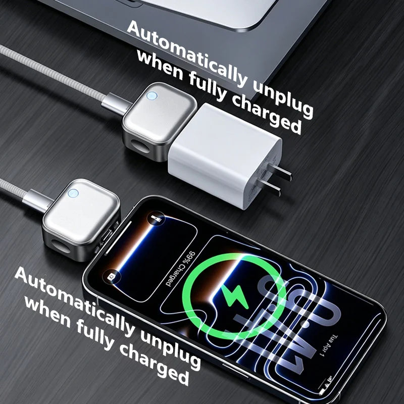 140W USB C Auto Disconnect Charger Adapter For Safe Overnight Charging Smart Auto Stop Charging Full Charge Self-Cut