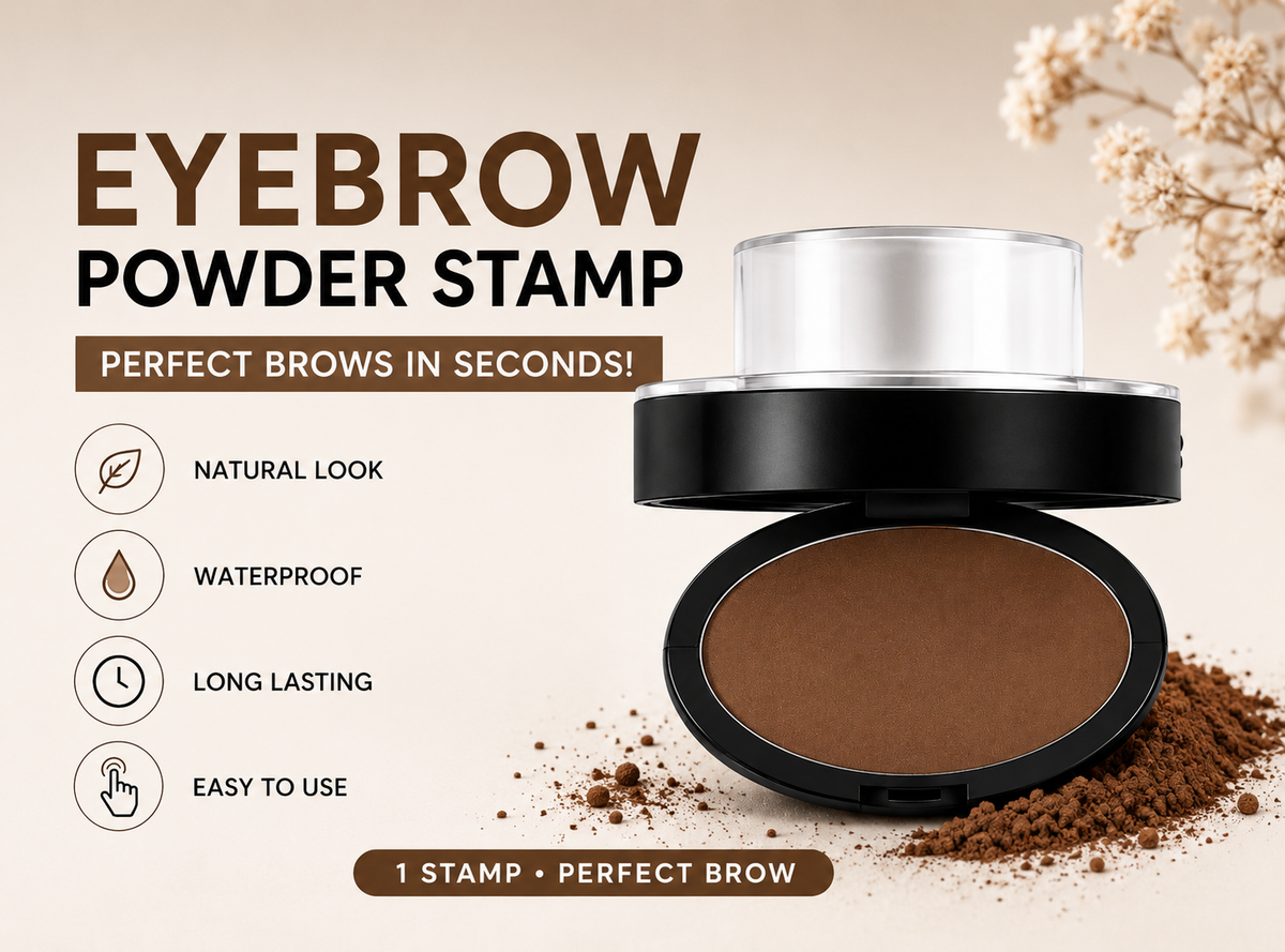 "Eyebrow Stamp Powder Kit – Waterproof Professional Brow Stencil & Enhancer"