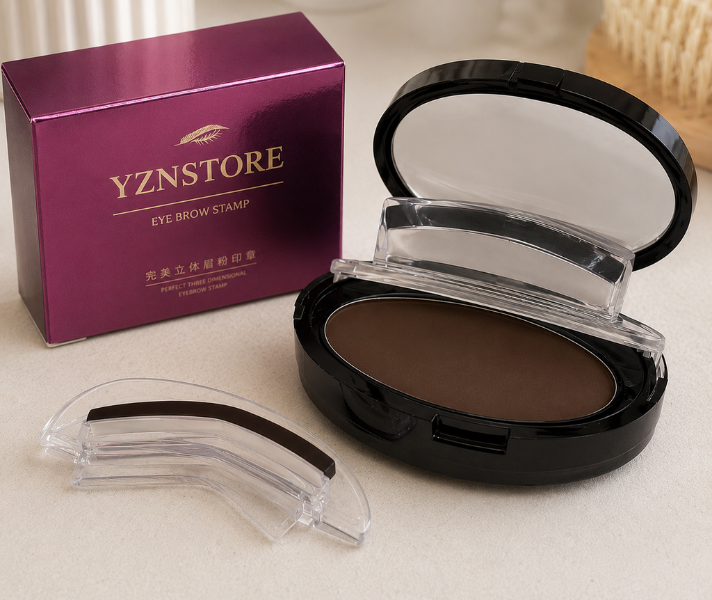 "Eyebrow Stamp Powder Kit – Waterproof Professional Brow Stencil & Enhancer"