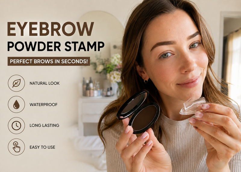 "Eyebrow Stamp Powder Kit – Waterproof Professional Brow Stencil & Enhancer"